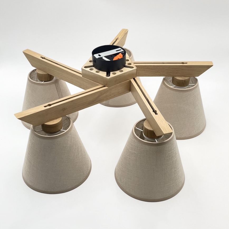 Brilagi - LED  Припотолочная люстра ANTHONY 5xE14/40W/230V дуб/бежевый