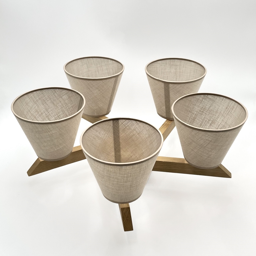 Brilagi - LED  Припотолочная люстра ANTHONY 5xE14/40W/230V дуб/бежевый