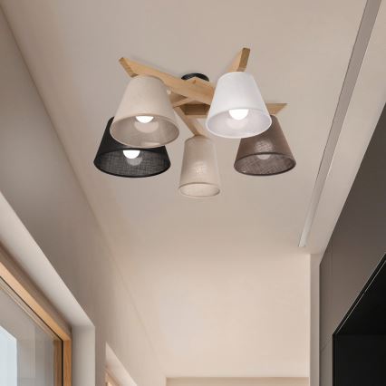 Brilagi - LED  Припотолочная люстра ANTHONY 5xE14/40W/230V дуб