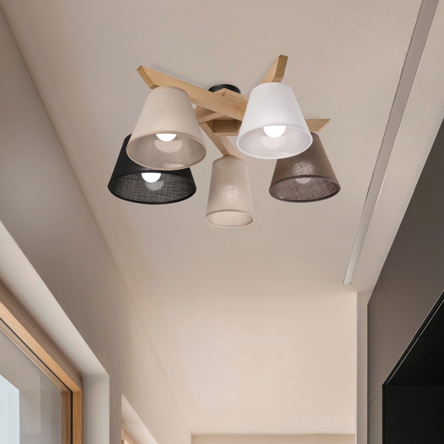 Brilagi - LED  Припотолочная люстра ANTHONY 5xE14/40W/230V дуб