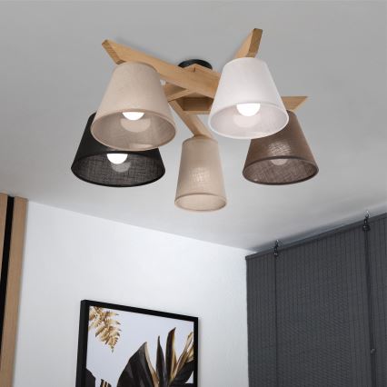 Brilagi - LED  Припотолочная люстра ANTHONY 5xE14/40W/230V дуб