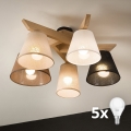 Brilagi - LED  Припотолочная люстра ANTHONY 5xE14/40W/230V дуб