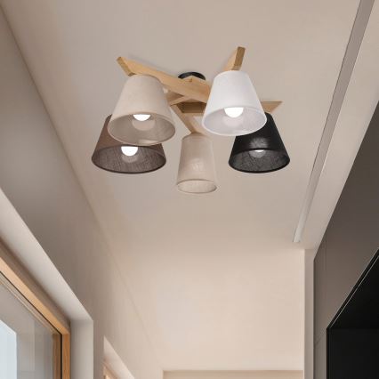 Brilagi - LED  Припотолочная люстра ANTHONY 5xE14/40W/230V дуб