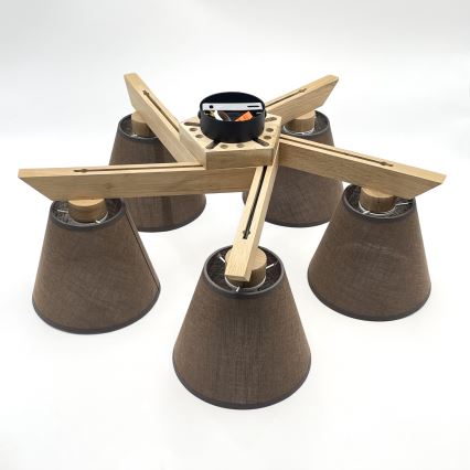 Brilagi - LED  Припотолочная люстра ANTHONY 5xE14/40W/230V дуб/коричневый