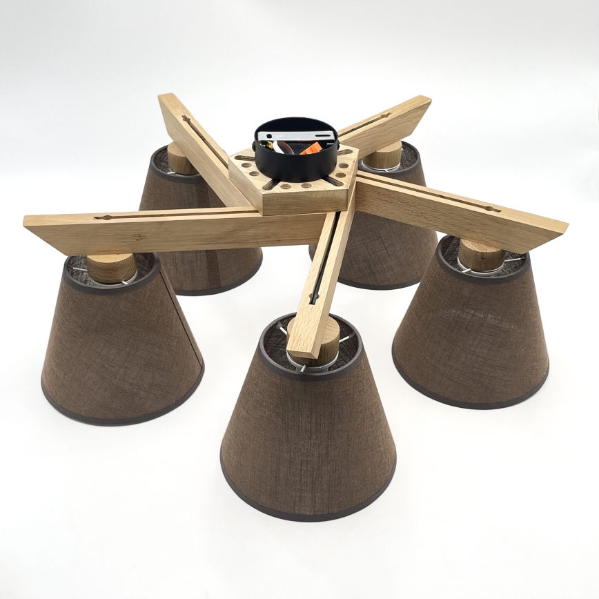 Brilagi - LED  Припотолочная люстра ANTHONY 5xE14/40W/230V дуб/коричневый