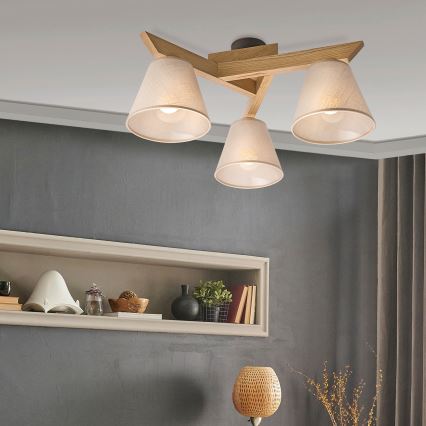 Brilagi - LED  Припотолочная люстра ANTHONY 3xE14/40W/230V дуб/бежевый