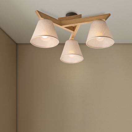 Brilagi - LED  Припотолочная люстра ANTHONY 3xE14/40W/230V дуб/бежевый
