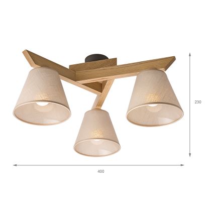 Brilagi - LED  Припотолочная люстра ANTHONY 3xE14/40W/230V дуб/бежевый