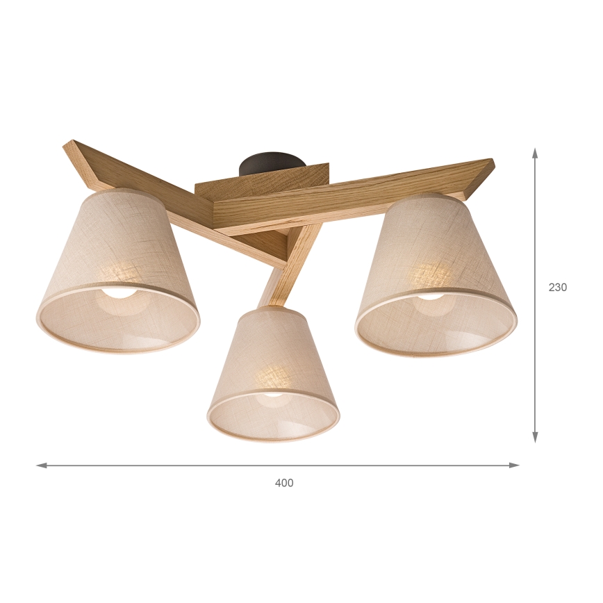 Brilagi - LED  Припотолочная люстра ANTHONY 3xE14/40W/230V дуб/бежевый
