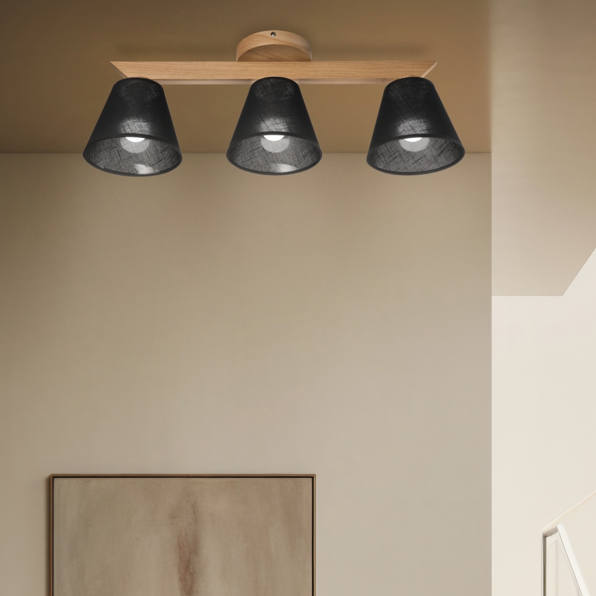 Brilagi - LED  Припотолочная люстра ANTHONY 3xE14/40W/230V дуб/черный