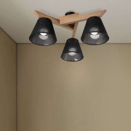 Brilagi - LED  Припотолочная люстра ANTHONY 3xE14/40W/230V дуб/черный