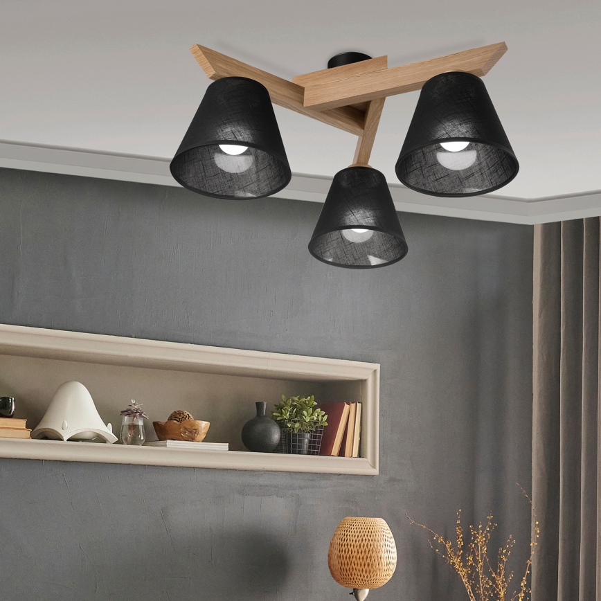 Brilagi - LED  Припотолочная люстра ANTHONY 3xE14/40W/230V дуб/черный