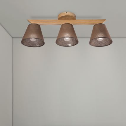 Brilagi - LED  Припотолочная люстра ANTHONY 3xE14/40W/230V дуб/коричневый