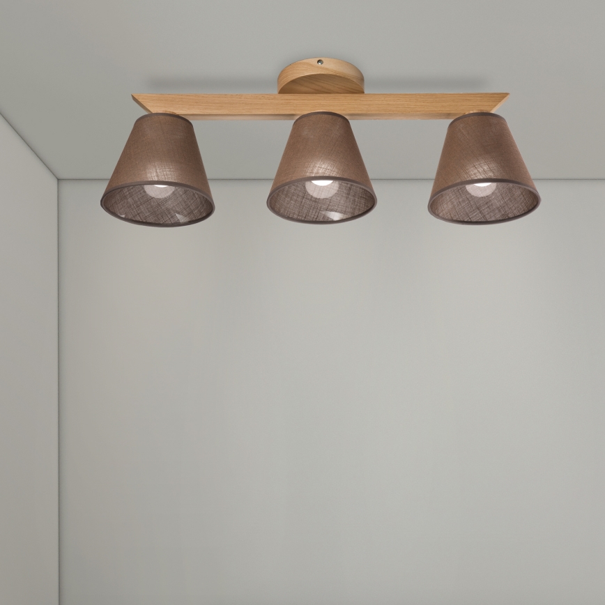 Brilagi - LED  Припотолочная люстра ANTHONY 3xE14/40W/230V дуб/коричневый