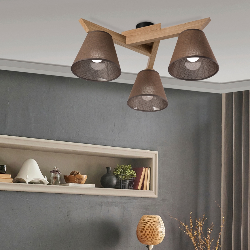 Brilagi - LED  Припотолочная люстра ANTHONY 3xE14/40W/230V дуб/коричневый