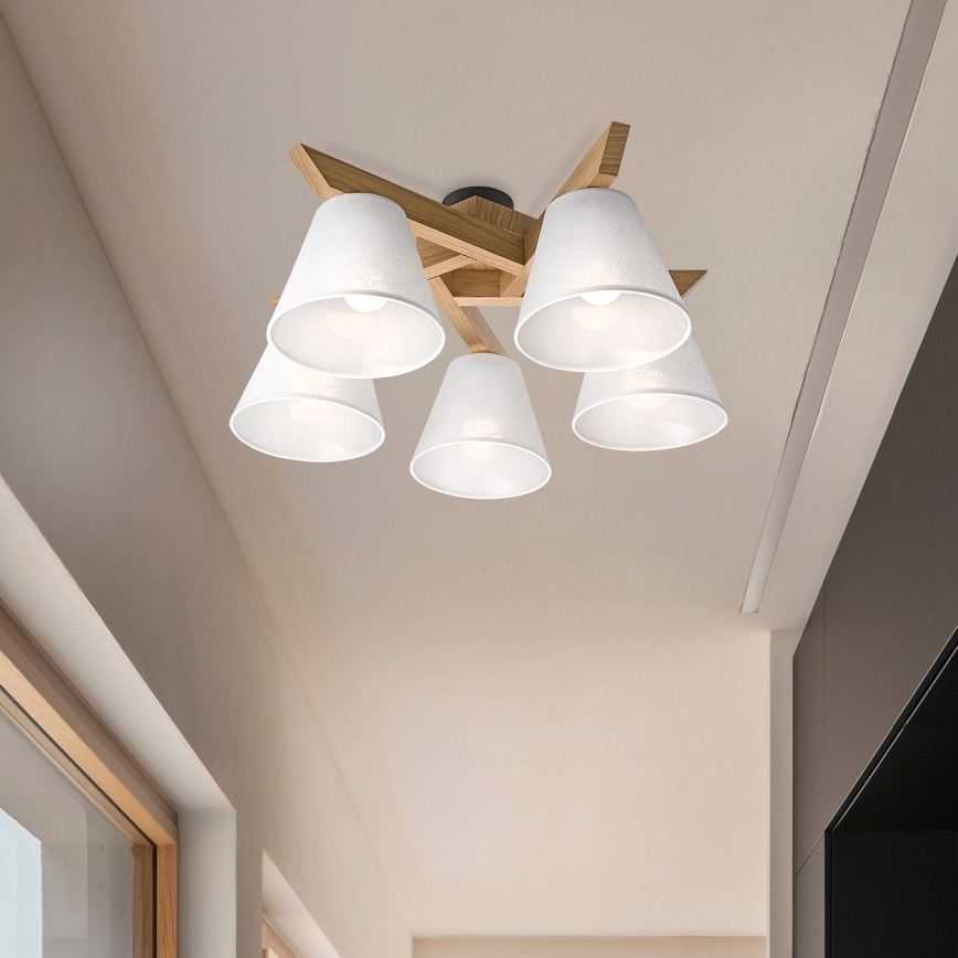 Brilagi - LED  Припотолочная люстра ANTHONY 5xE14/40W/230V дуб/белый