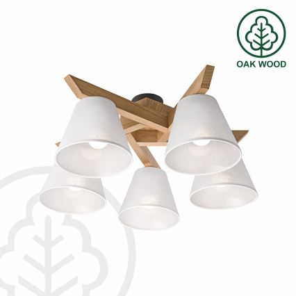 Brilagi - LED  Припотолочная люстра ANTHONY 5xE14/40W/230V дуб/белый
