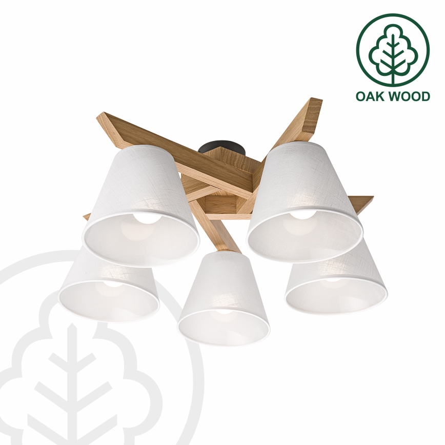 Brilagi - LED  Припотолочная люстра ANTHONY 5xE14/40W/230V дуб/белый