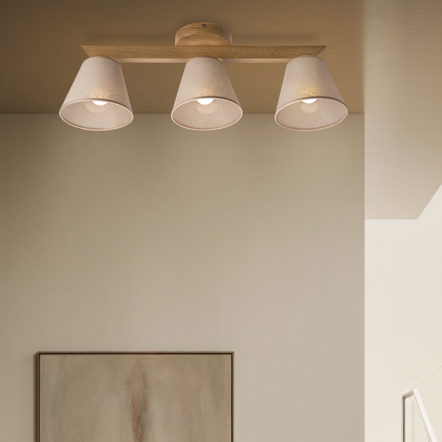 Brilagi - LED  Пристельова люстра ANTHONY 3xE14/40W/230V дуб/бежевий