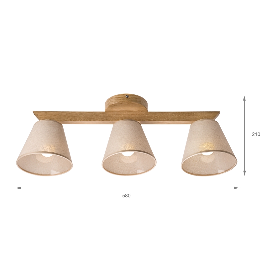 Brilagi - LED  Пристельова люстра ANTHONY 3xE14/40W/230V дуб/бежевий