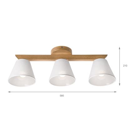 Brilagi - LED  Пристельова люстра ANTHONY 3xE14/40W/230V дуб/білий