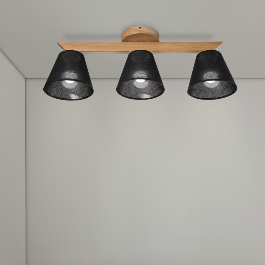 Brilagi - LED  Пристельова люстра ANTHONY 3xE14/40W/230V дуб/чорний