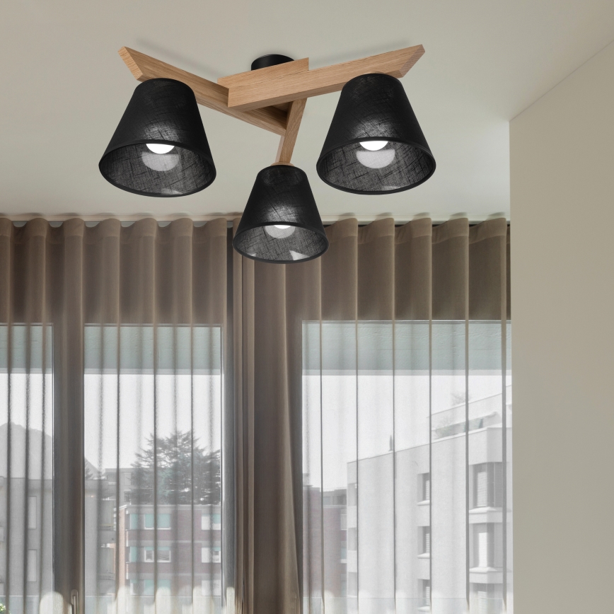 Brilagi - LED  Пристельова люстра ANTHONY 3xE14/40W/230V дуб/чорний