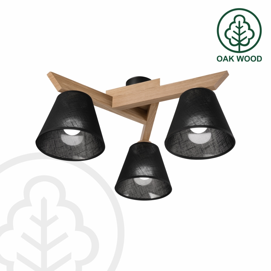 Brilagi - LED  Пристельова люстра ANTHONY 3xE14/40W/230V дуб/чорний