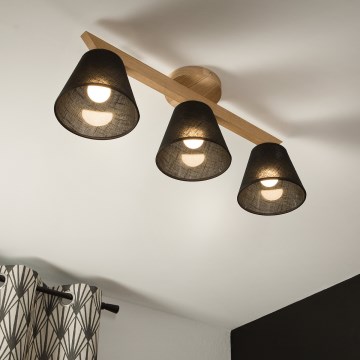 Brilagi - LED  Пристельова люстра ANTHONY 3xE14/40W/230V дуб/чорний