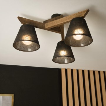 Brilagi - LED  Пристельова люстра ANTHONY 3xE14/40W/230V дуб/чорний