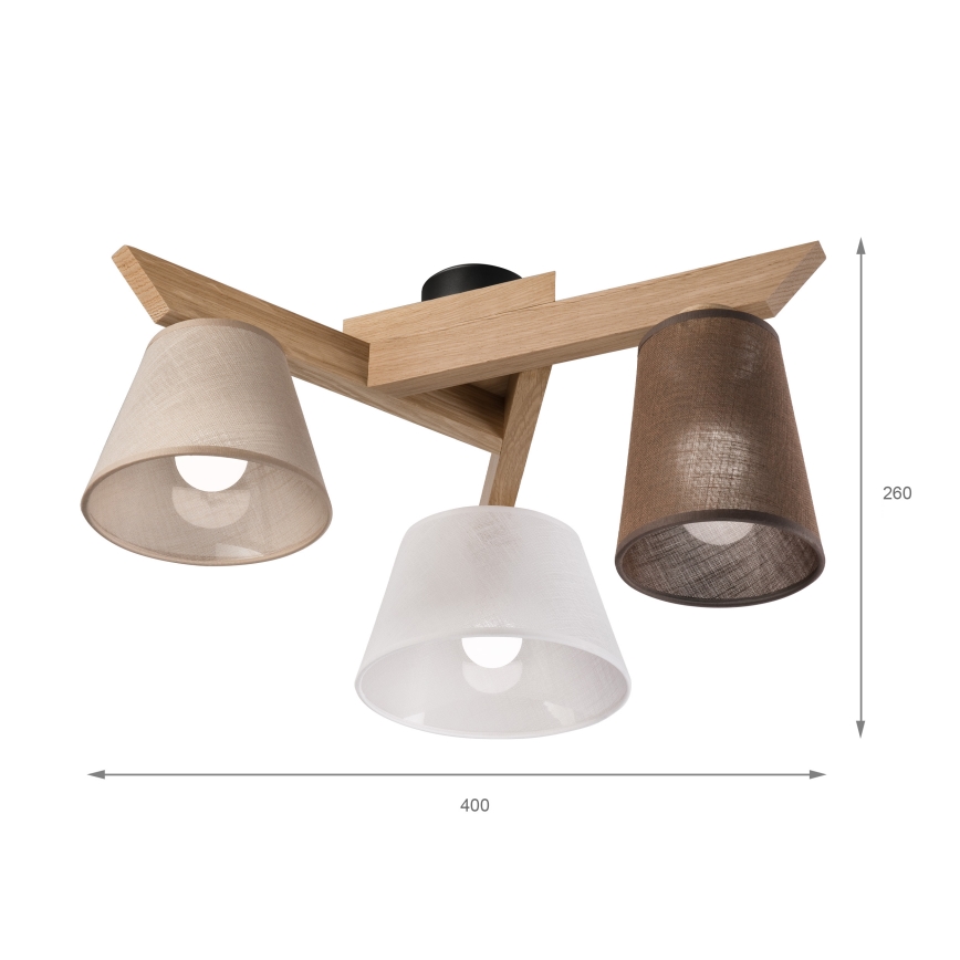 Brilagi - LED  Пристельова люстра ANTHONY 3xE14/40W/230V дуб