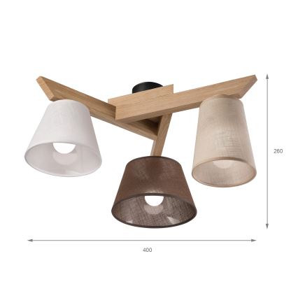 Brilagi - LED  Пристельова люстра ANTHONY 3xE14/40W/230V дуб