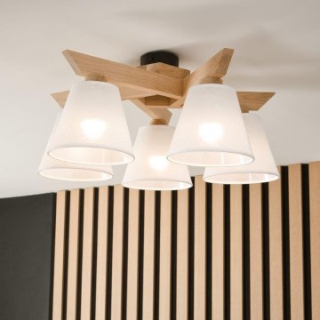 Brilagi - LED  Пристельова люстра ANTHONY 5xE14/40W/230V дуб/білий
