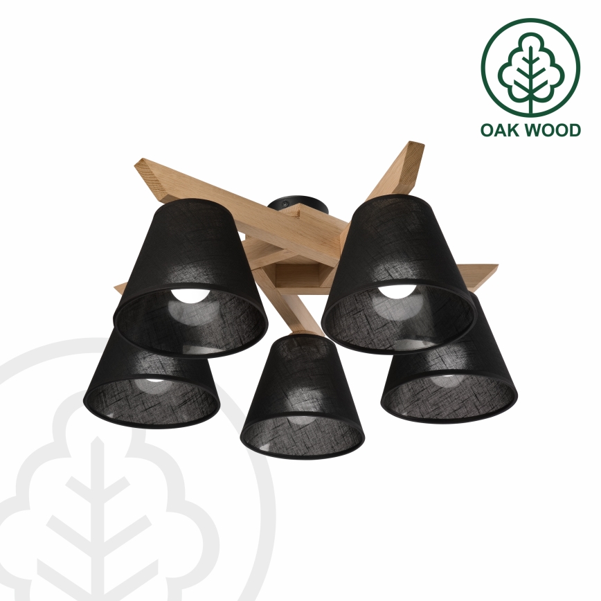 Brilagi - LED  Пристельова люстра ANTHONY 5xE14/40W/230V дуб/чорний