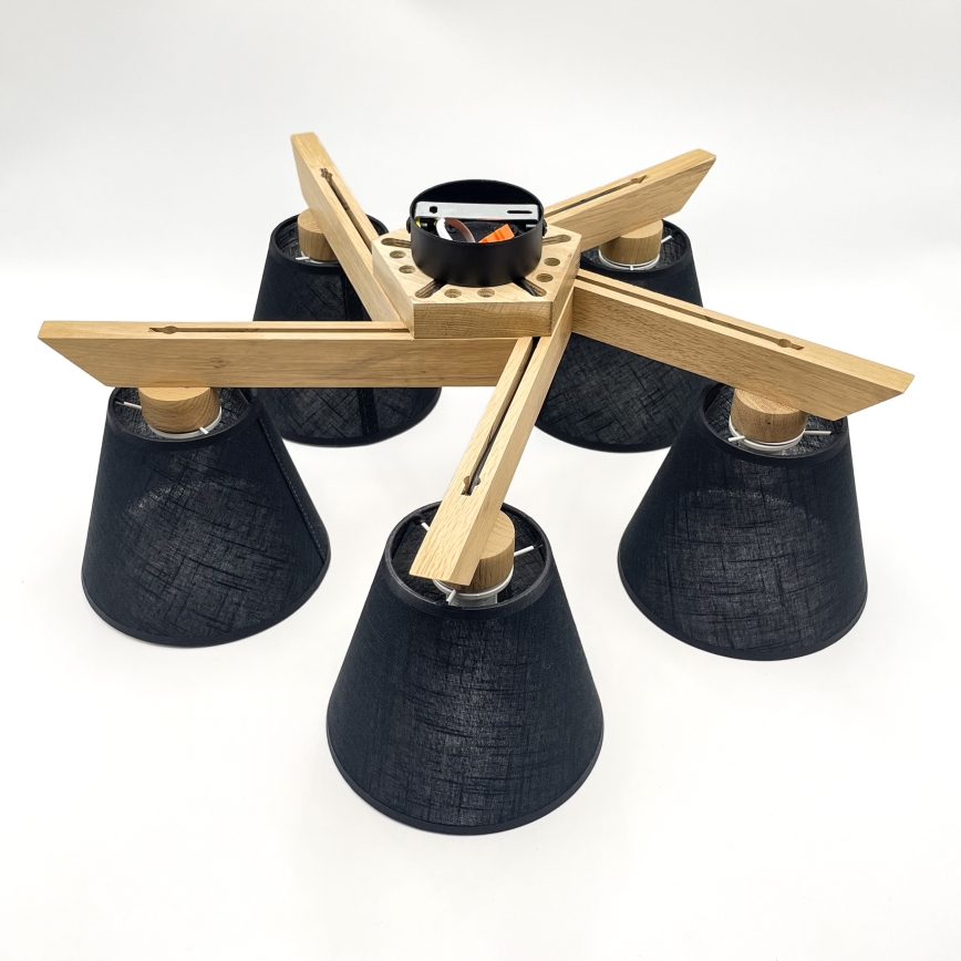 Brilagi - LED  Пристельова люстра ANTHONY 5xE14/40W/230V дуб/чорний