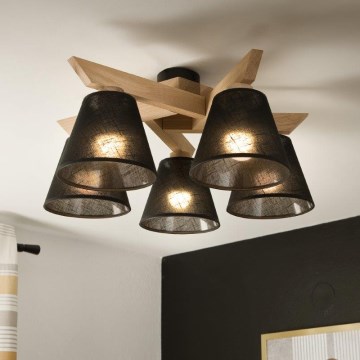Brilagi - LED  Пристельова люстра ANTHONY 5xE14/40W/230V дуб/чорний