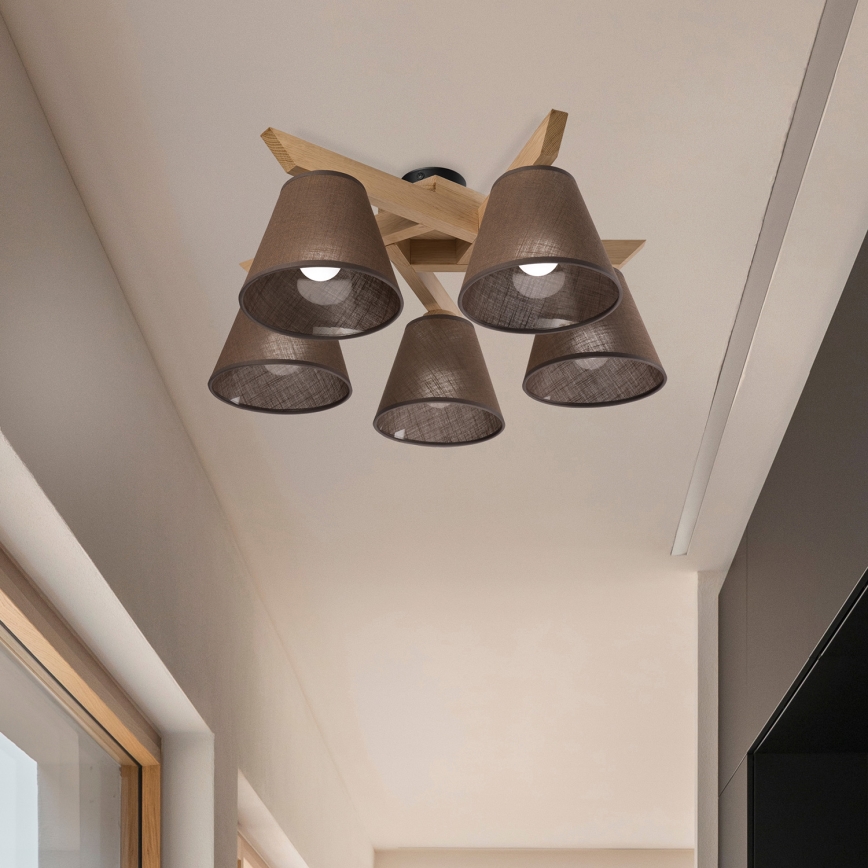 Brilagi - LED  Пристельова люстра ANTHONY 5xE14/40W/230V дуб/коричневий