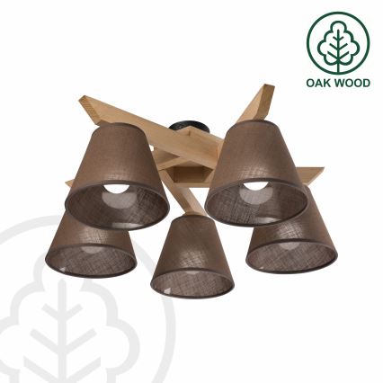 Brilagi - LED  Пристельова люстра ANTHONY 5xE14/40W/230V дуб/коричневий