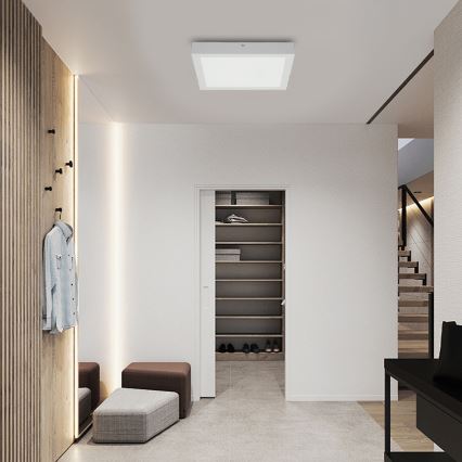Brilagi - LED Регулируемая потолочная люстра для ванной FRAME SMART LED/24W/230V 30x30 см 3000-6000K IP44 белая + дистанционное управление