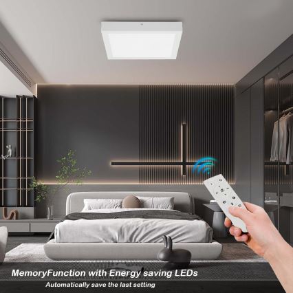 Brilagi - LED Регулируемая потолочная люстра для ванной FRAME SMART LED/24W/230V 30x30 см 3000-6000K IP44 белая + дистанционное управление