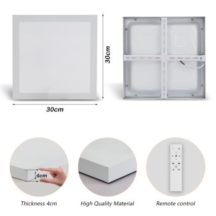 Brilagi - LED Регулируемая потолочная люстра для ванной FRAME SMART LED/24W/230V 30x30 см 3000-6000K IP44 белая + дистанционное управление