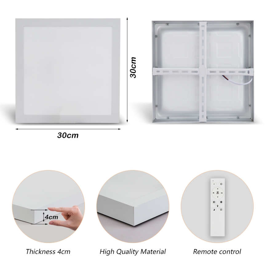 Brilagi - LED Регулируемая потолочная люстра для ванной FRAME SMART LED/24W/230V 30x30 см 3000-6000K IP44 белая + дистанционное управление
