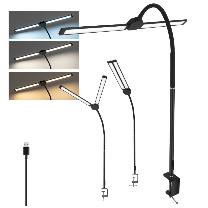 BRILAGI - LED-регульована настільна лампа USB VARIO LED/14W/5V 3000-6000K чорна