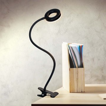 Brilagi -LED регульована світлодіодна лампа з кліпсою ORBELA LED/8W/5V 3000/4000/5000K чорна