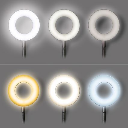 Brilagi -LED регульована світлодіодна лампа з кліпсою ORBELA LED/8W/5V 3000/4000/5000K чорна