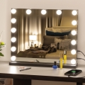 BRILAGI - LED регульоване дзеркало для макіяжу HOLLYWOOD LED/15W/230V CCT + USB чорне