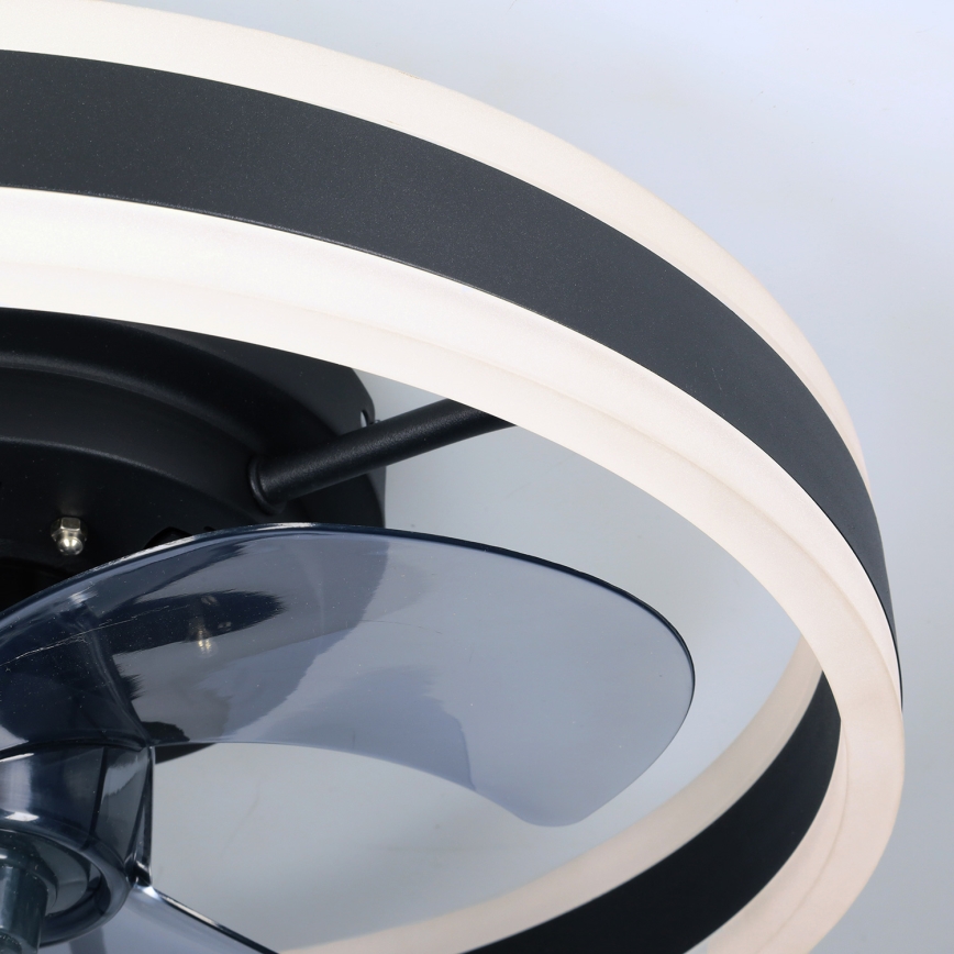 Brilagi - Світильник стельовий LED з регулюванням яскравості та вентилятором LED/30W/230V 3000-6500K чорний + дистанційне керування