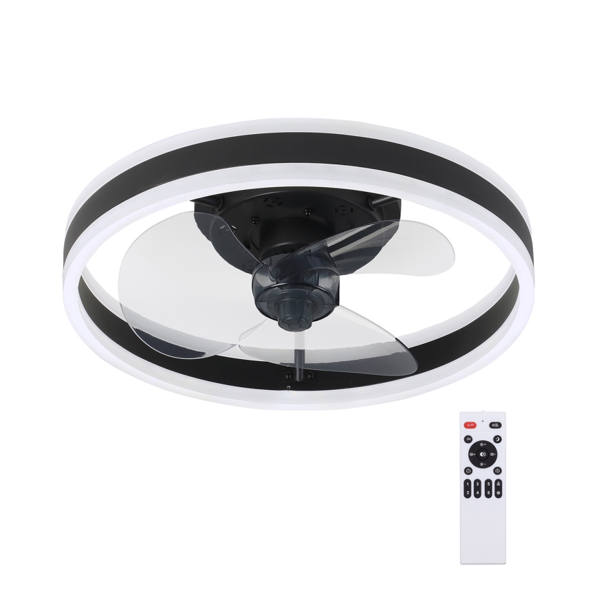 Brilagi - Світильник стельовий LED з регулюванням яскравості та вентилятором LED/30W/230V 3000-6500K чорний + дистанційне керування