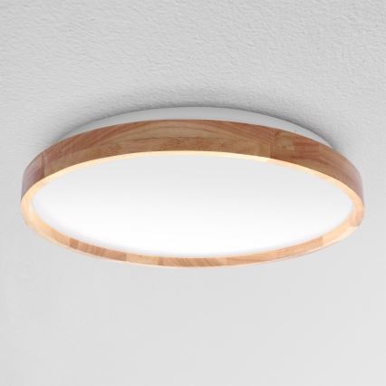 Brilagi - LED затемнюваний стельовий світильник ALSON LED/48W/230V 3000-6500K, дуб, діаметр 39,5 см + пульт дистанційного керування