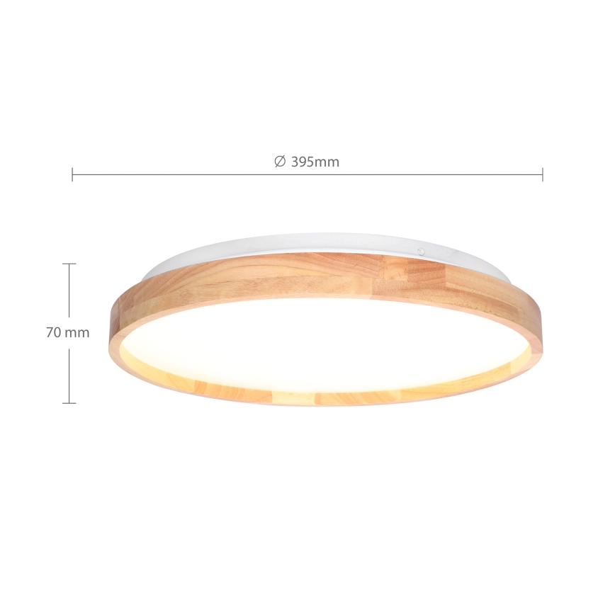 Brilagi - LED затемнюваний стельовий світильник ALSON LED/48W/230V 3000-6500K, дуб, діаметр 39,5 см + пульт дистанційного керування